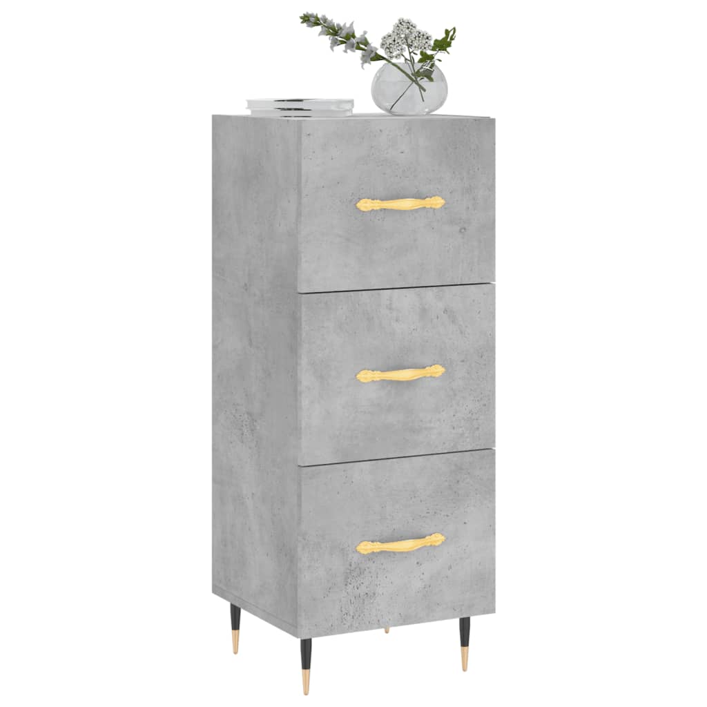 Credenza Grigio Cemento 34,5x34x90 cm in Legno Multistrato 828584