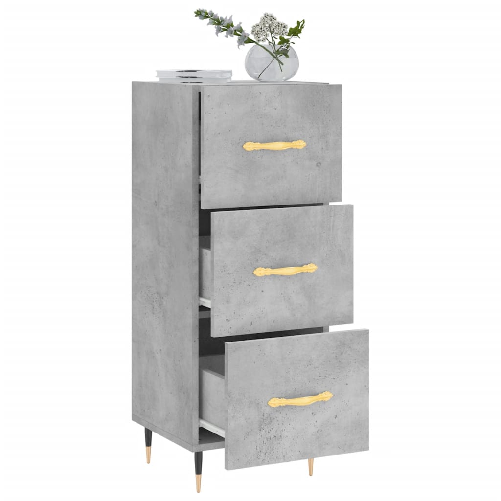 Credenza Grigio Cemento 34,5x34x90 cm in Legno Multistrato 828584