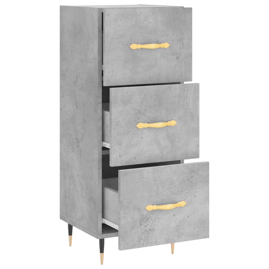 Credenza Grigio Cemento 34,5x34x90 cm in Legno Multistrato 828584