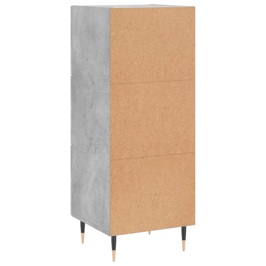 Credenza Grigio Cemento 34,5x34x90 cm in Legno Multistrato 828584