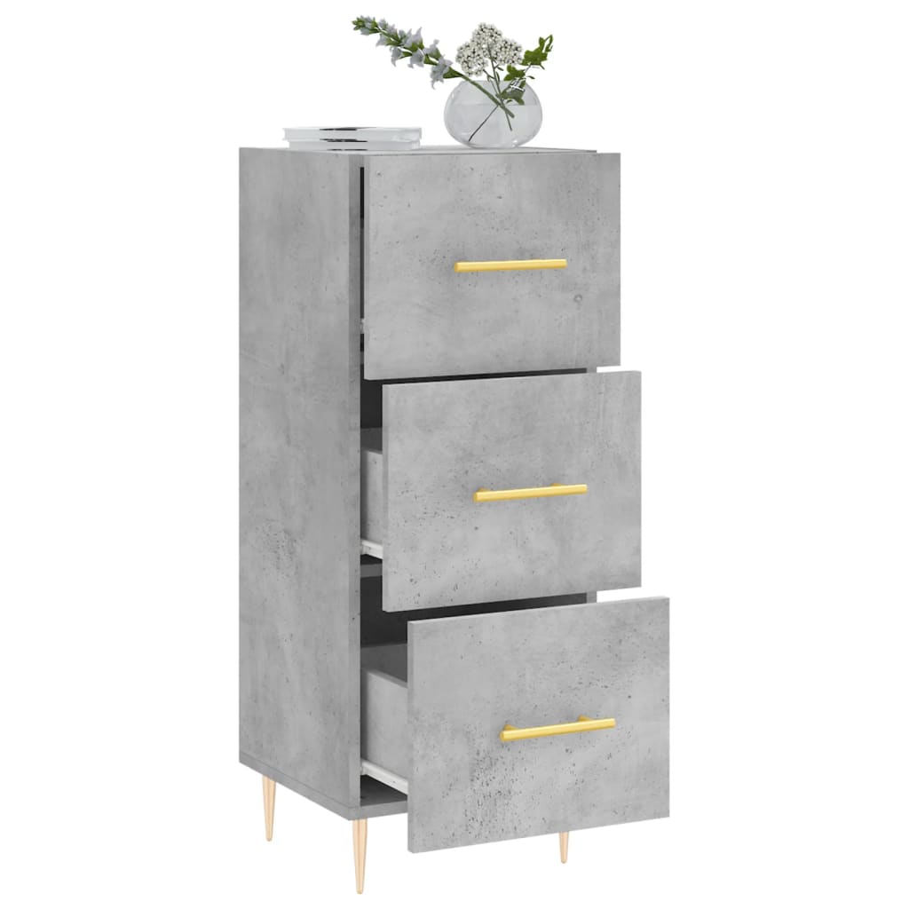 Credenza Grigio Cemento 34,5x34x90 cm in Legno Multistrato 828592