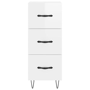 Credenza Bianco Lucido 34,5x34x90 cm in Legno Multistrato 828598