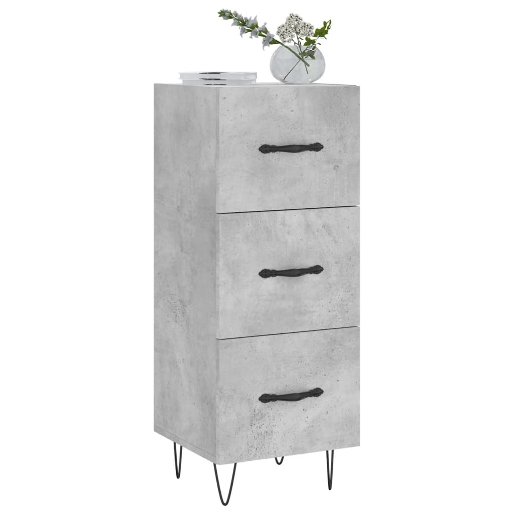 Credenza Grigio Cemento 34,5x34x90 cm in Legno Multistratocod mxl 103879