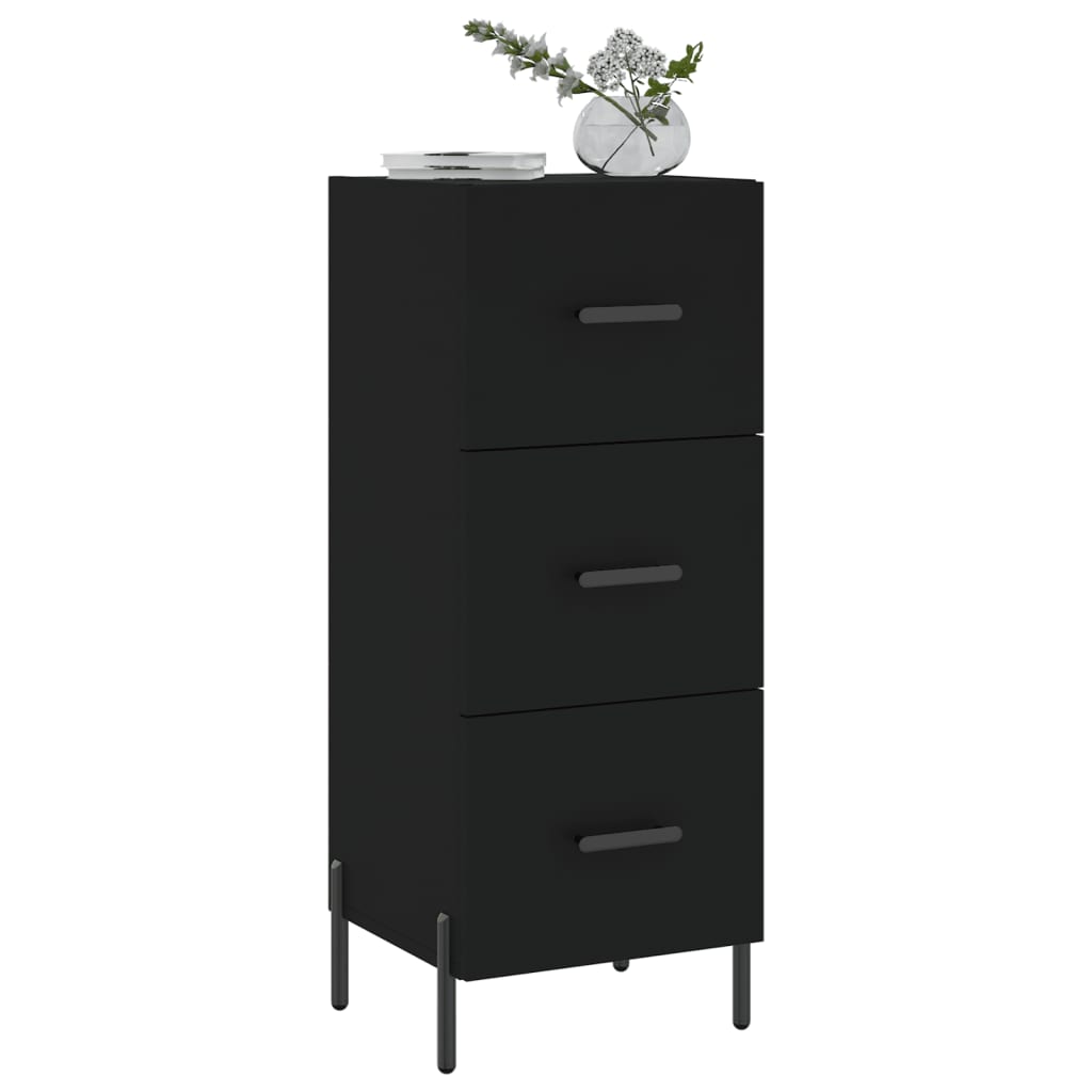 Credenza Nero 34,5x34x90 cm in Legno Multistrato 828613