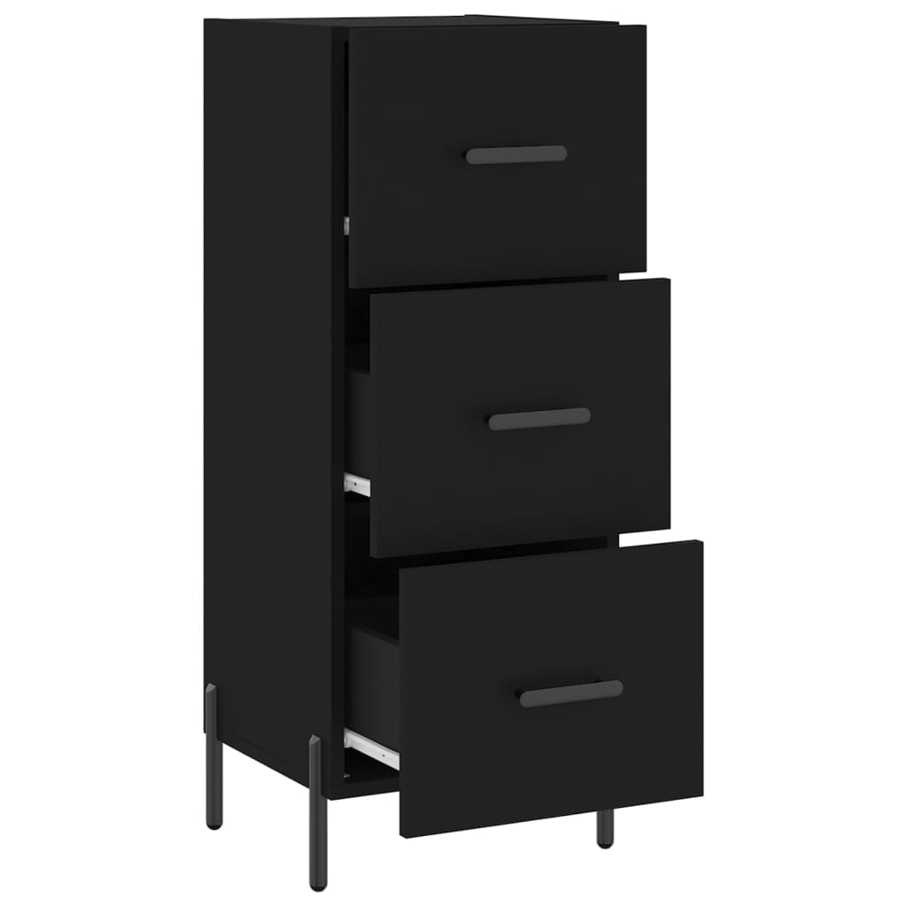 Credenza Nero 34,5x34x90 cm in Legno Multistrato 828613