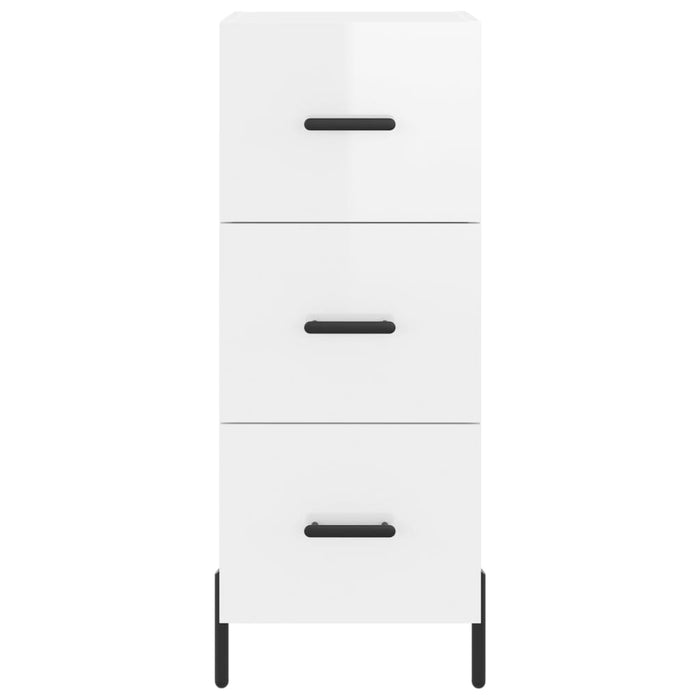 Credenza Bianco Lucido 34,5x34x90 cm in Legno Multistrato 828614