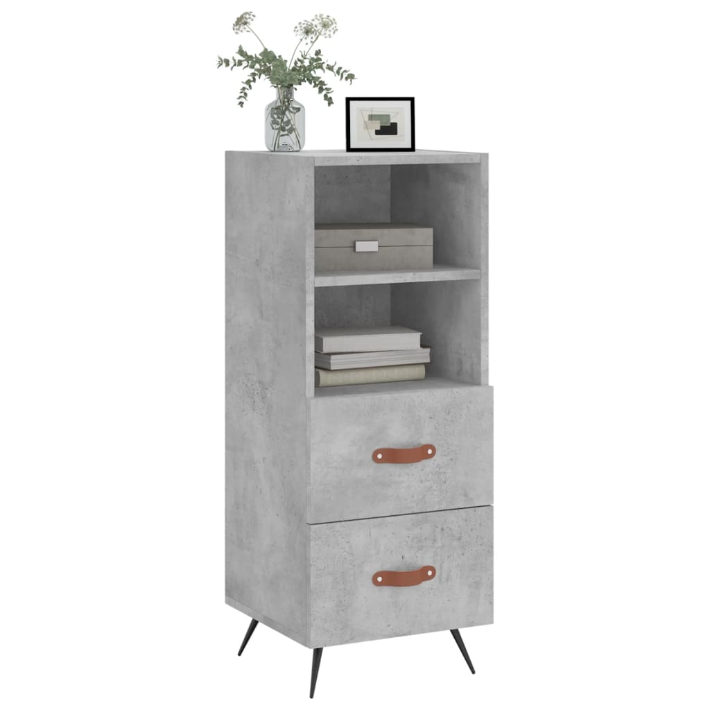 Credenza Grigio Cemento 34,5x34x90 cm in Legno Multistrato 828640