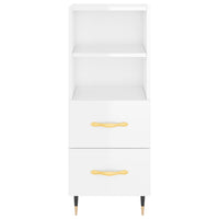 Credenza Bianco Lucido 34,5x34x90 cm in Legno Multistrato 828646