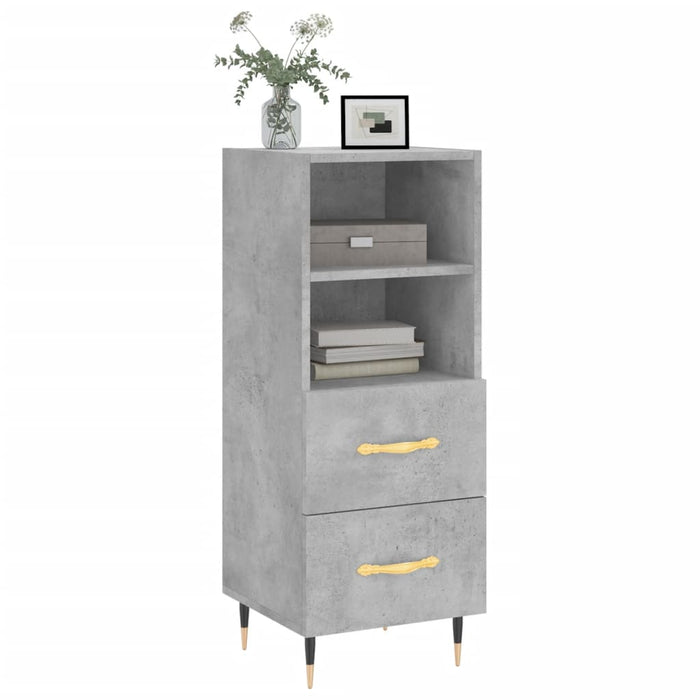 Credenza Grigio Cemento 34,5x34x90 cm in Legno Multistrato 828648