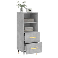 Credenza Grigio Cemento 34,5x34x90 cm in Legno Multistrato 828648