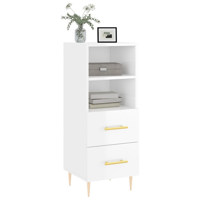 Credenza Bianco Lucido 34,5x34x90 cm in Legno Multistratocod mxl 103440