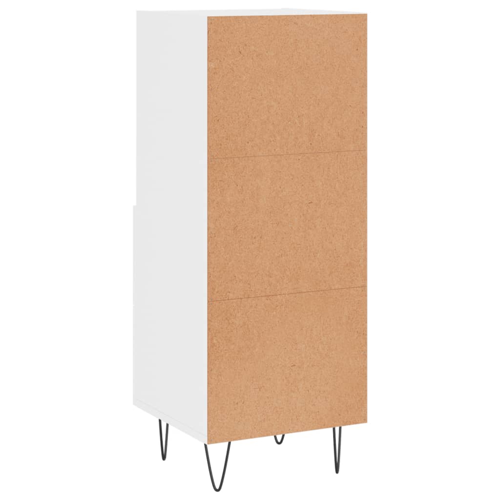 Credenza Bianco Lucido 34,5x34x90 cm in Legno Multistrato 828662