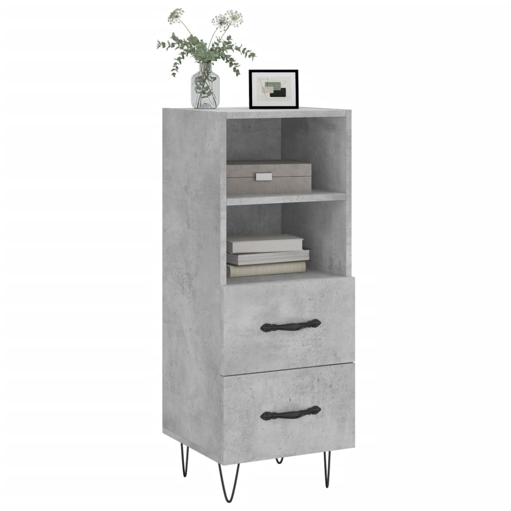 Credenza Grigio Cemento 34,5x34x90 cm in Legno Multistratocod mxl 127991