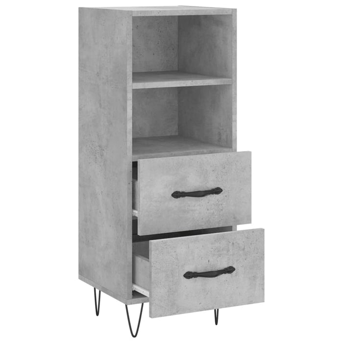 Credenza Grigio Cemento 34,5x34x90 cm in Legno Multistrato 828664