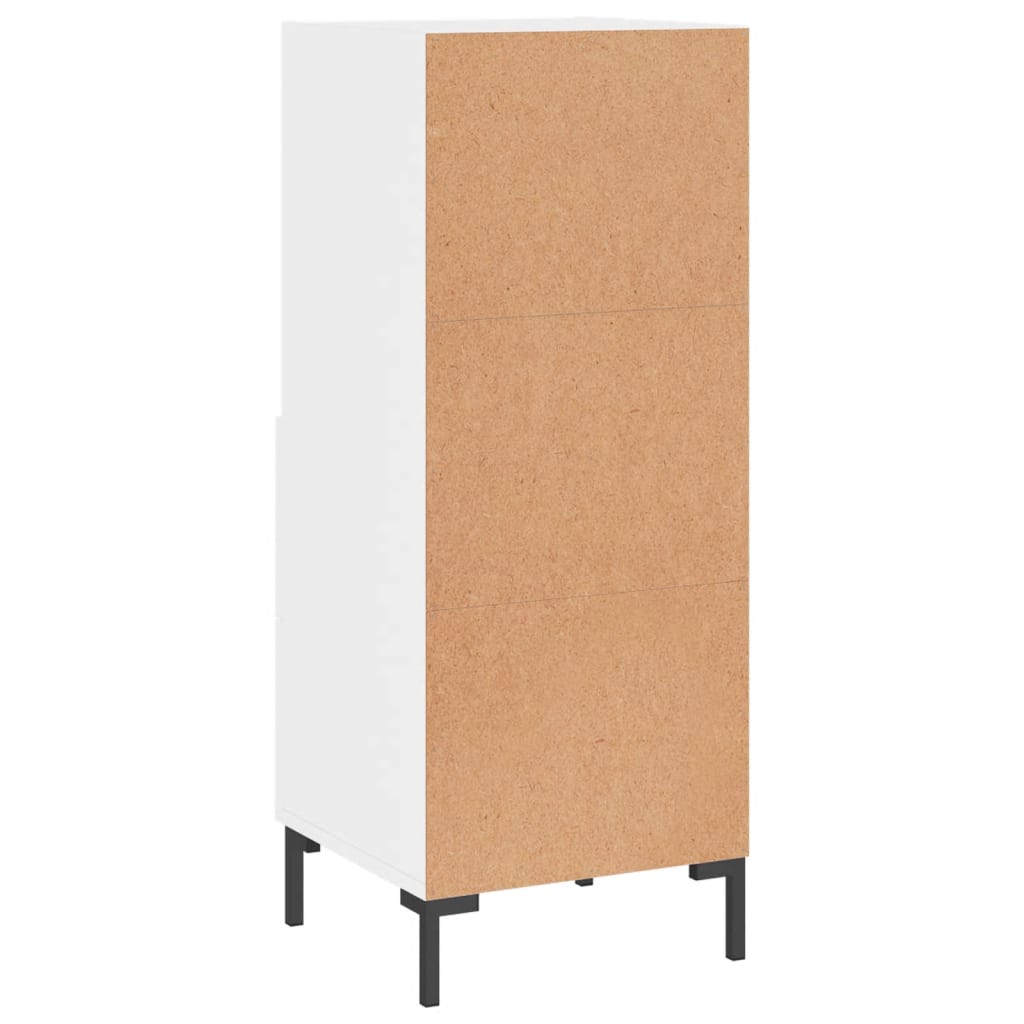 Credenza Bianco Lucido 34,5x34x90 cm in Legno Multistrato 828670