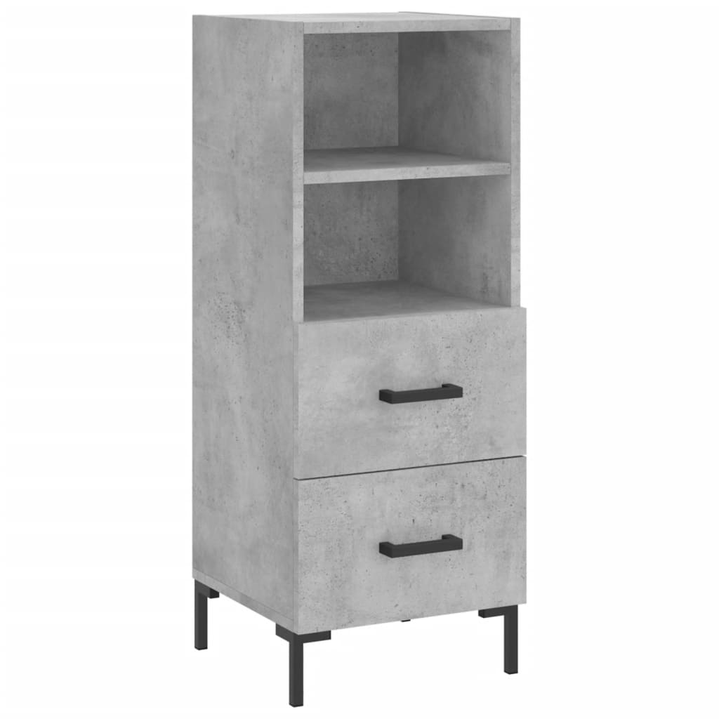 Credenza Grigio Cemento 34,5x34x90 cm in Legno Multistrato 828672