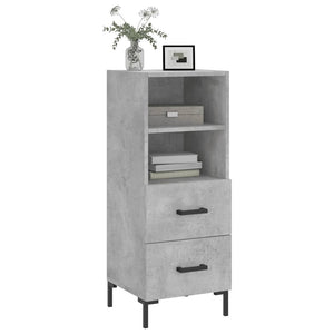 Credenza Grigio Cemento 34,5x34x90 cm in Legno Multistrato 828672