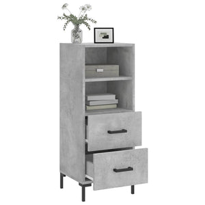 Credenza Grigio Cemento 34,5x34x90 cm in Legno Multistrato 828672