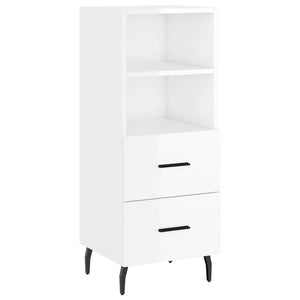 Credenza Bianco Lucido 34,5x34x90 cm in Legno Multistrato 828686