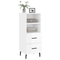 Credenza Bianco Lucido 34,5x34x90 cm in Legno Multistrato 828686