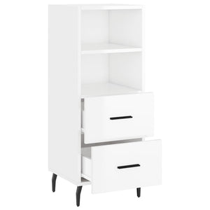 Credenza Bianco Lucido 34,5x34x90 cm in Legno Multistrato 828686