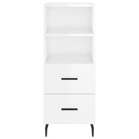 Credenza Bianco Lucido 34,5x34x90 cm in Legno Multistrato 828686