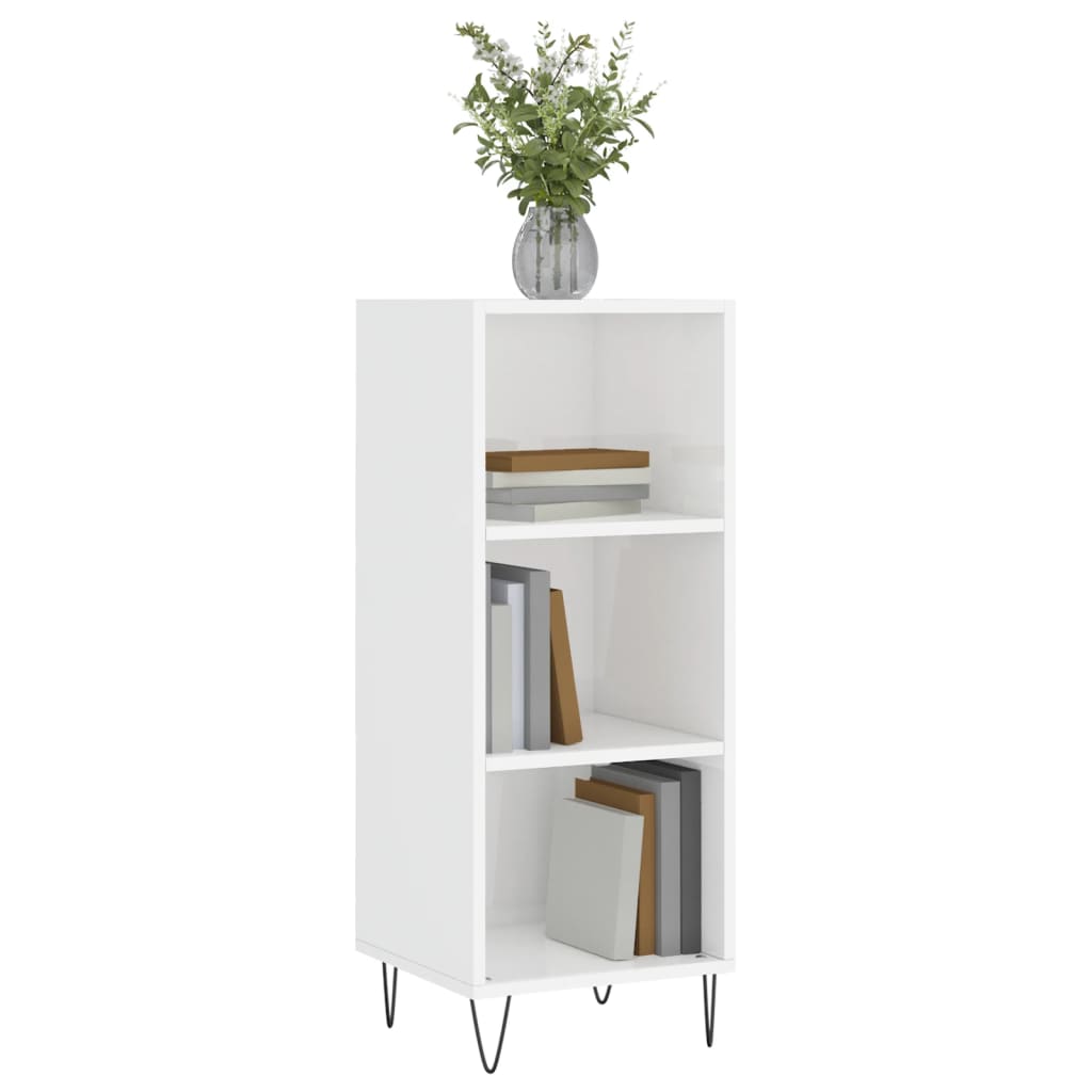 Credenza Bianco Lucido 34,5x32,5x90 cm in Legno Multistratocod mxl 103924