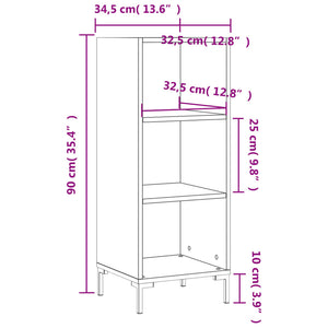 Credenza Grigio Sonoma 34,5x32,5x90 cm in Legno Multistrato 828738