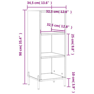 Credenza Rovere Marrone 34,5x32,5x90 cm in Legno Multistrato 828747