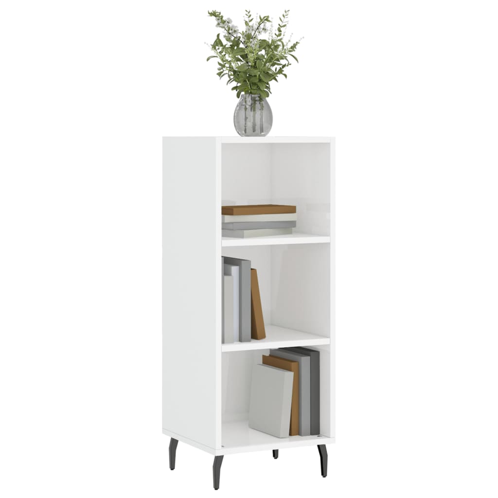 Credenza Bianco Lucido 34,5x32,5x90 cm in Legno Multistratocod mxl 79997