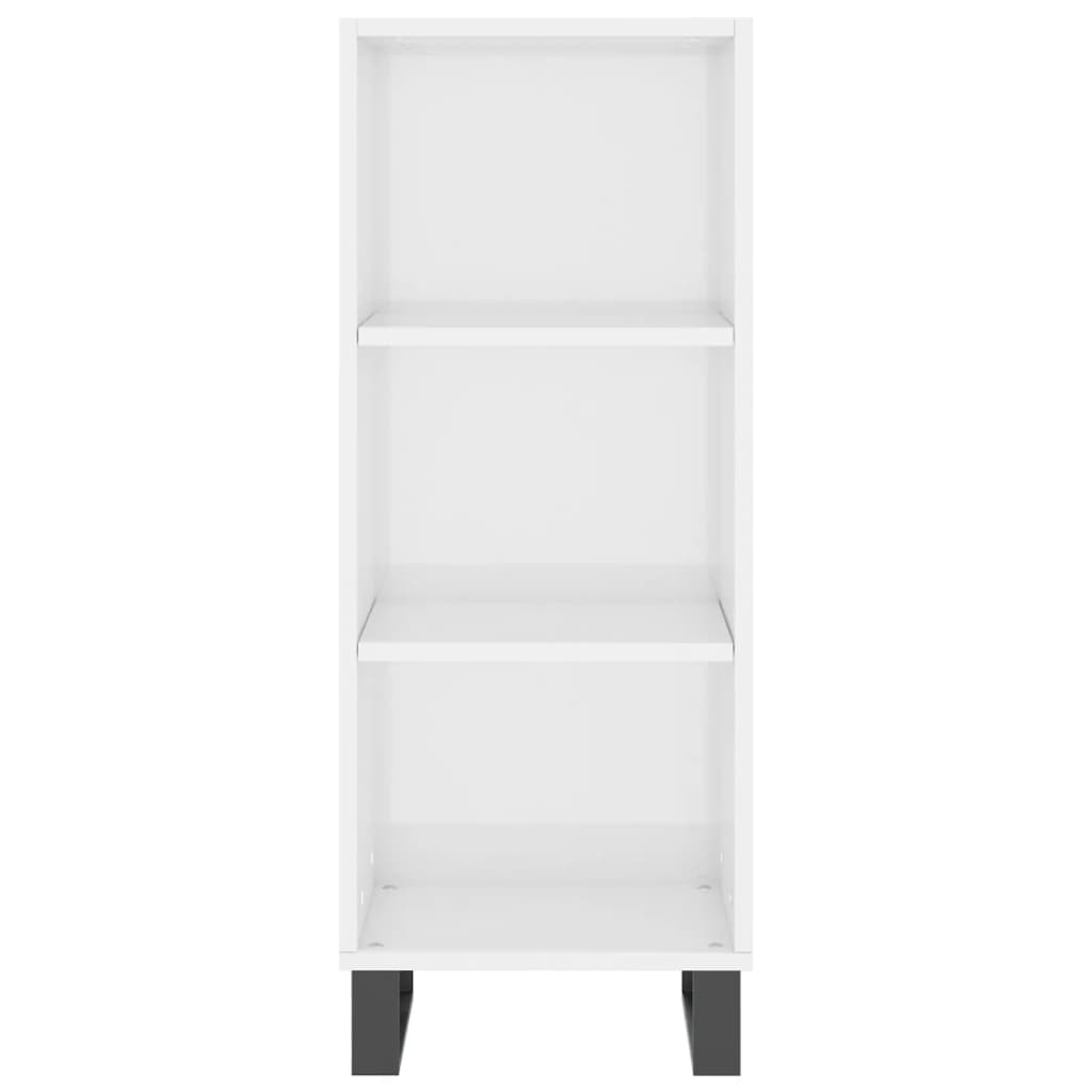 Credenza Bianco Lucido 34,5x32,5x90 cm in Legno Multistrato 828758