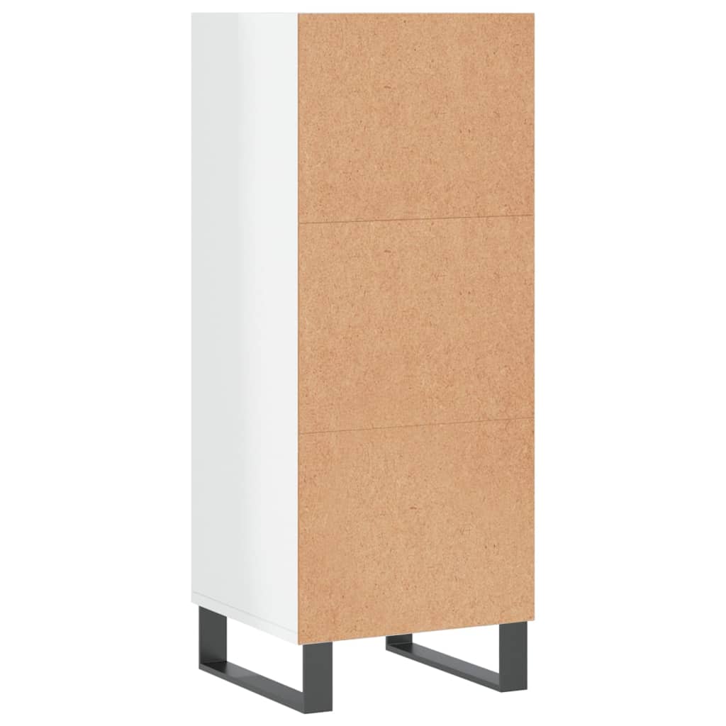 Credenza Bianco Lucido 34,5x32,5x90 cm in Legno Multistrato 828758