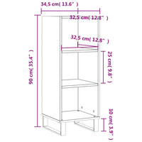 Credenza Rovere Fumo 34,5x32,5x90 cm in Legno Multistrato 828761