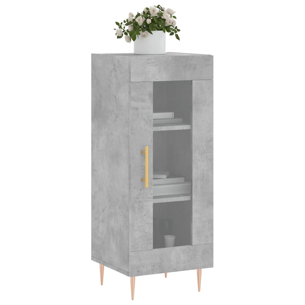 Credenza Grigio Cemento 34,5x34x90 cm in Legno Multistrato 828784