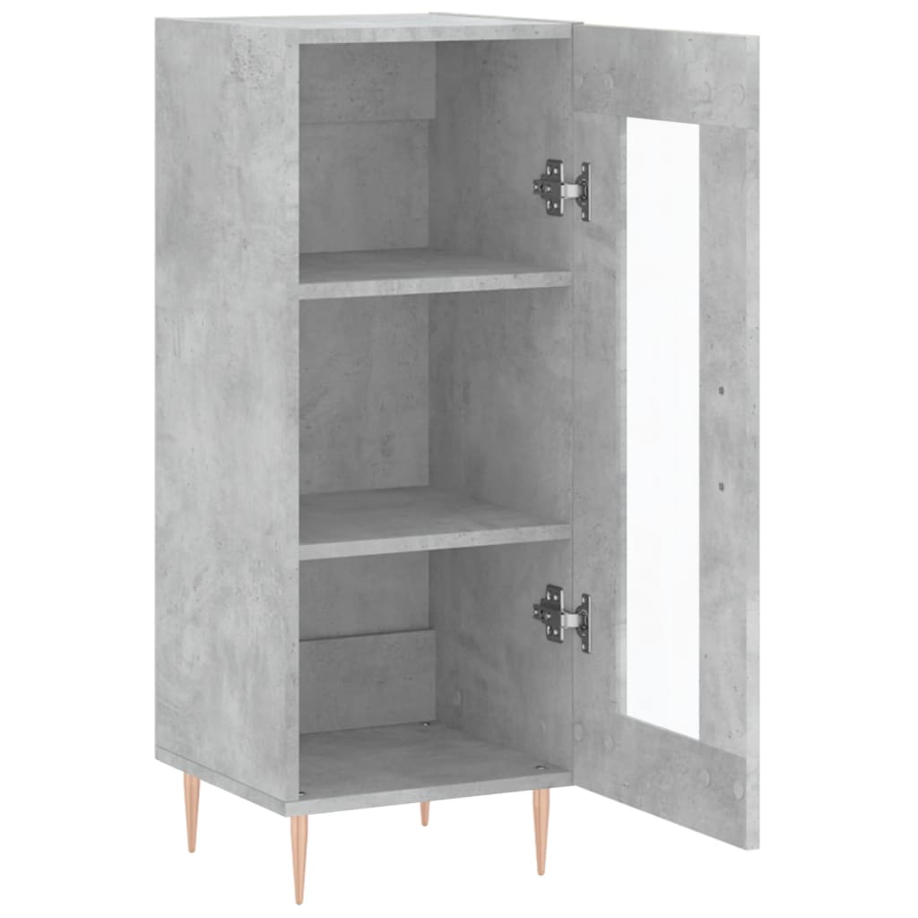 Credenza Grigio Cemento 34,5x34x90 cm in Legno Multistrato 828784