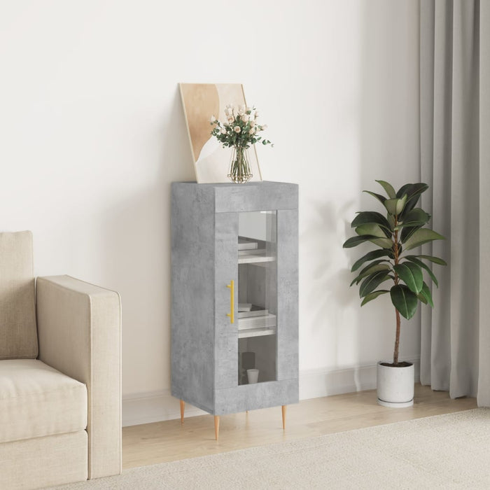 Credenza Grigio Cemento 34,5x34x90 cm in Legno Multistrato 828784