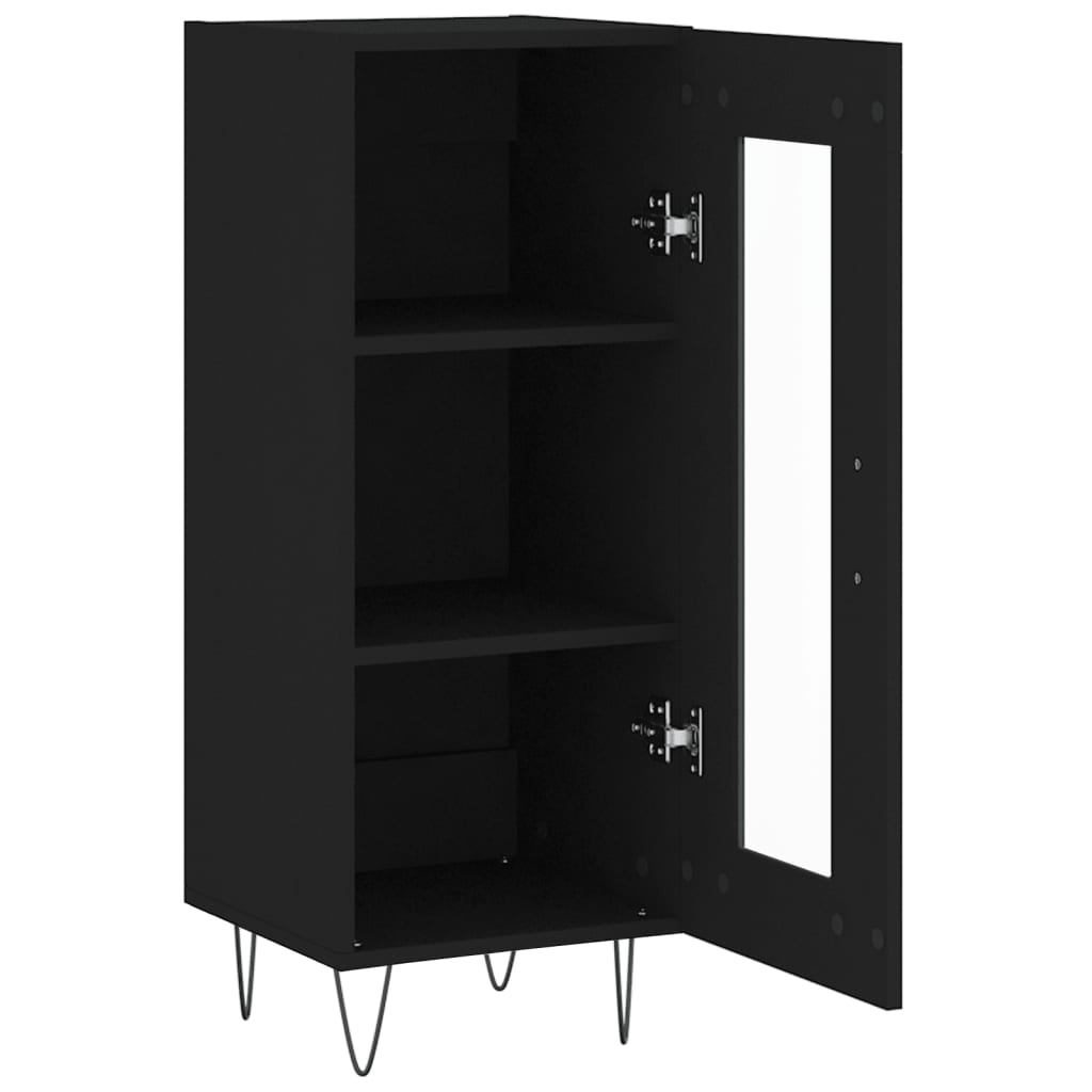 Credenza Nero 34,5x34x90 cm in Legno Multistrato 828789