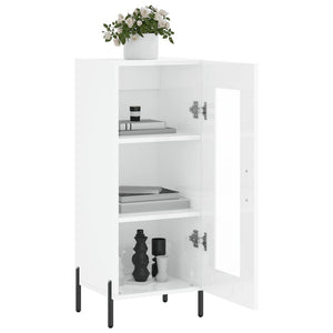 Credenza Bianco Lucido 34,5x34x90 cm in Legno Multistrato 828806