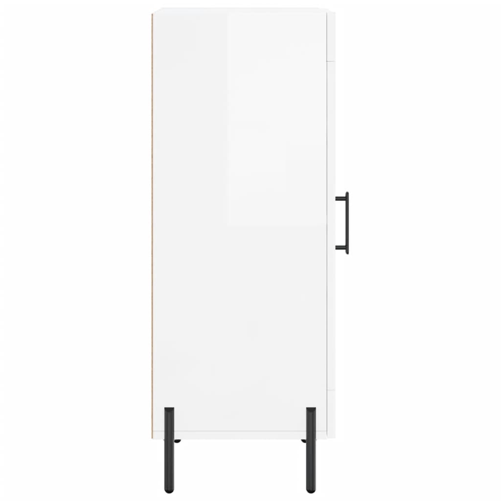 Credenza Bianco Lucido 34,5x34x90 cm in Legno Multistrato 828806