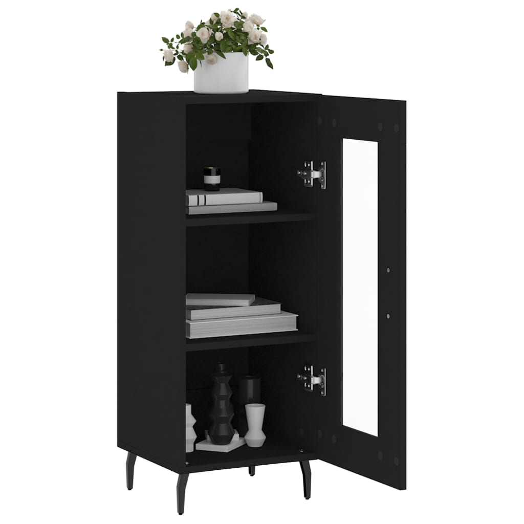 Credenza Nero 34,5x34x90 cm in Legno Multistrato 828813