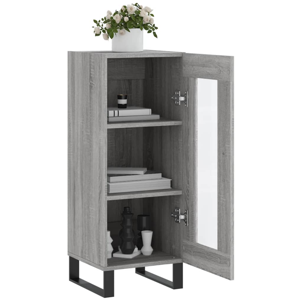 Credenza Grigio Sonoma 34,5x34x90 cm in Legno Multistrato 828826