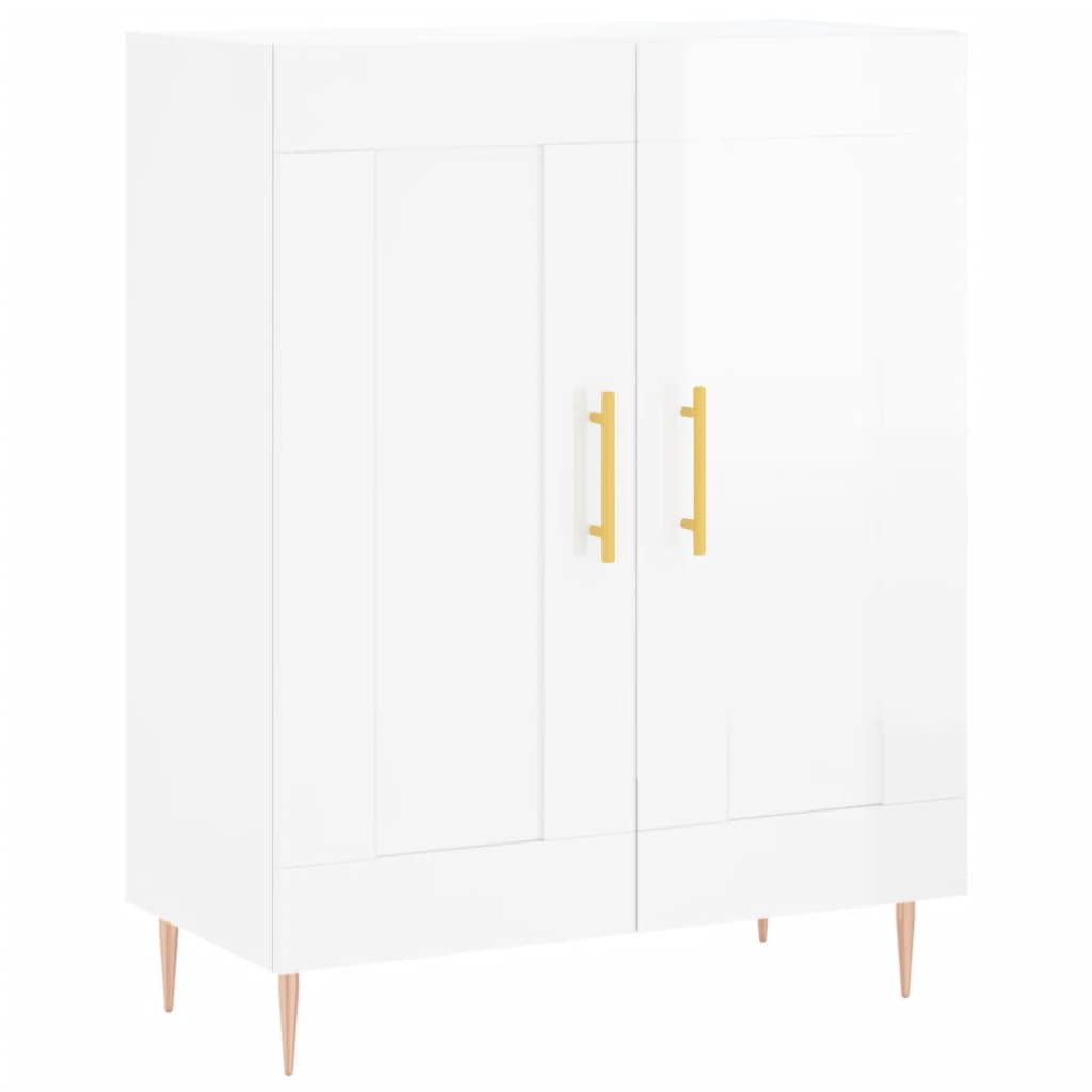 Credenza 69,5x34x90 cm in Legno Multistrato Bianco Lucido 830182