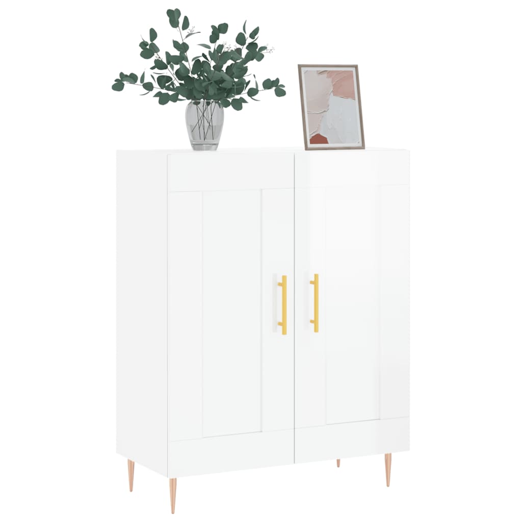 Credenza 69,5x34x90 cm in Legno Multistrato Bianco Lucido 830182