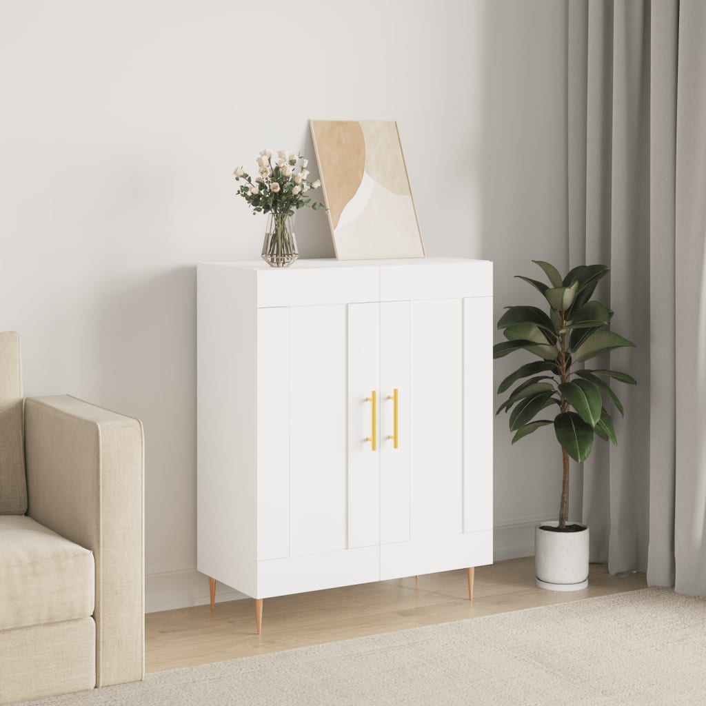 Credenza 69,5x34x90 cm in Legno Multistrato Bianco Lucido 830182