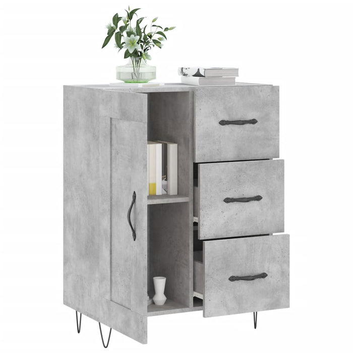 Credenza Grigio Cemento 69,5x34x90 cm in Legno Multistrato 830256