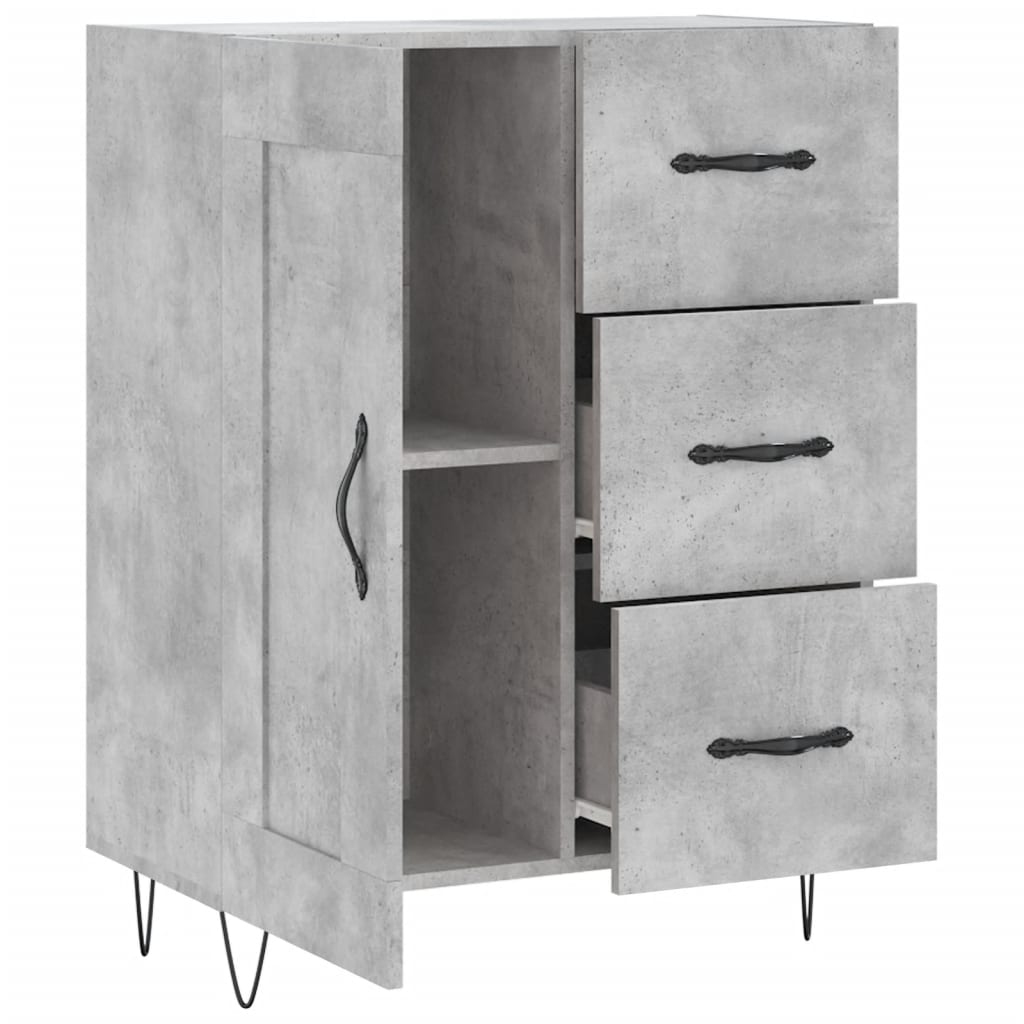 Credenza Grigio Cemento 69,5x34x90 cm in Legno Multistrato 830256