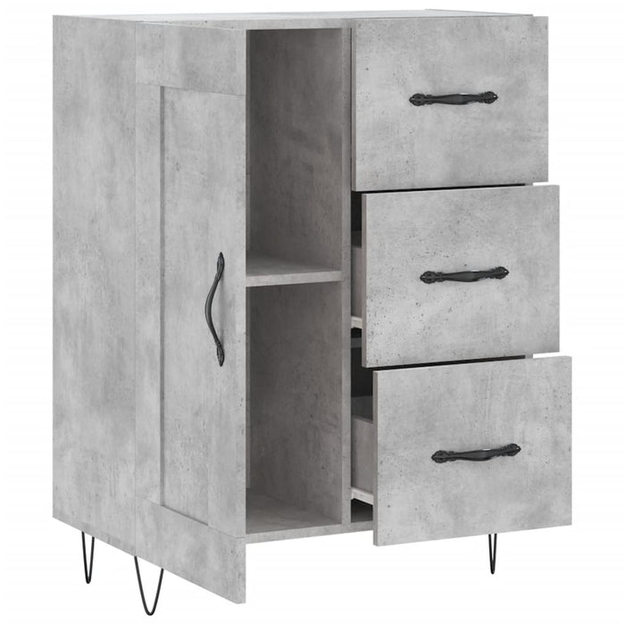 Credenza Grigio Cemento 69,5x34x90 cm in Legno Multistrato 830256