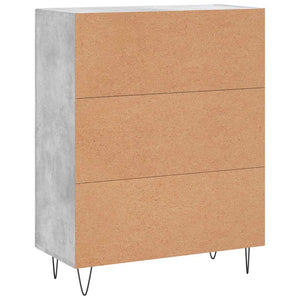 Credenza Grigio Cemento 69,5x34x90 cm in Legno Multistrato 830256