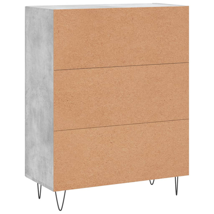 Credenza Grigio Cemento 69,5x34x90 cm in Legno Multistrato 830256