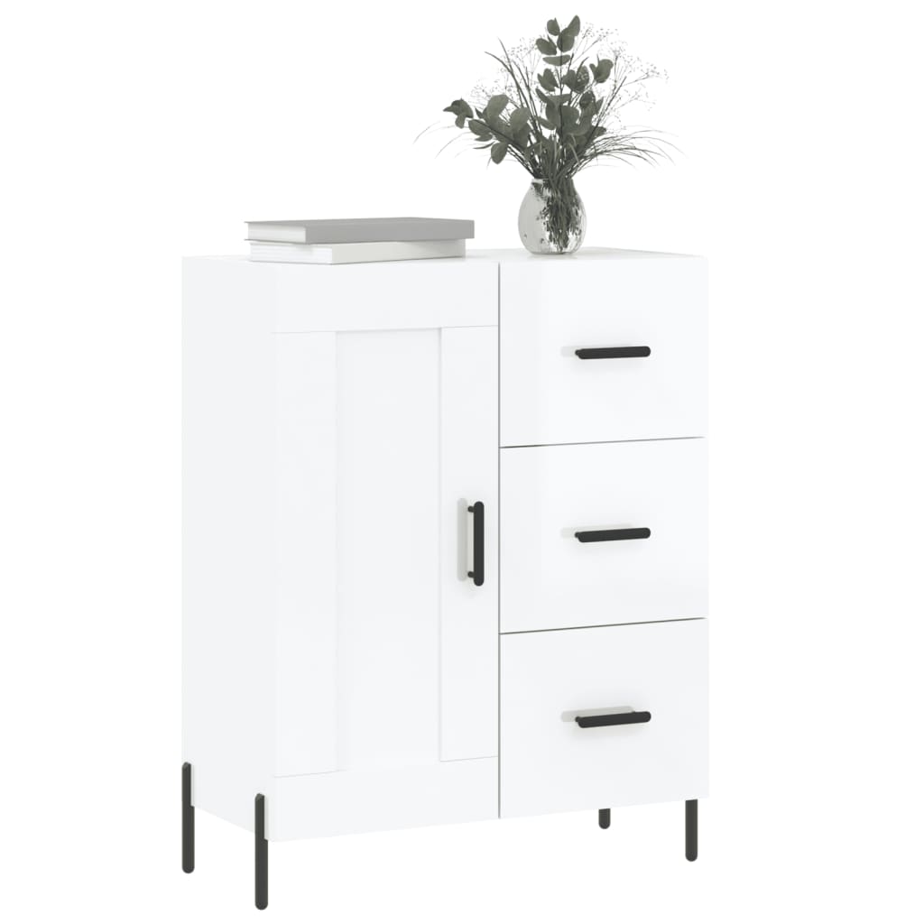 Credenza 69,5x34x90 cm in Legno Multistrato Bianco Lucido 830270